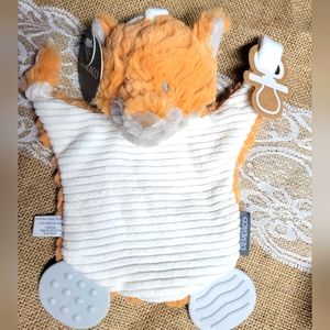 Demdaco fox plush teether buddy soft and cuddly